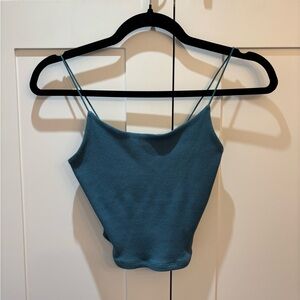Teal Garage Ribbed Bungee Cami